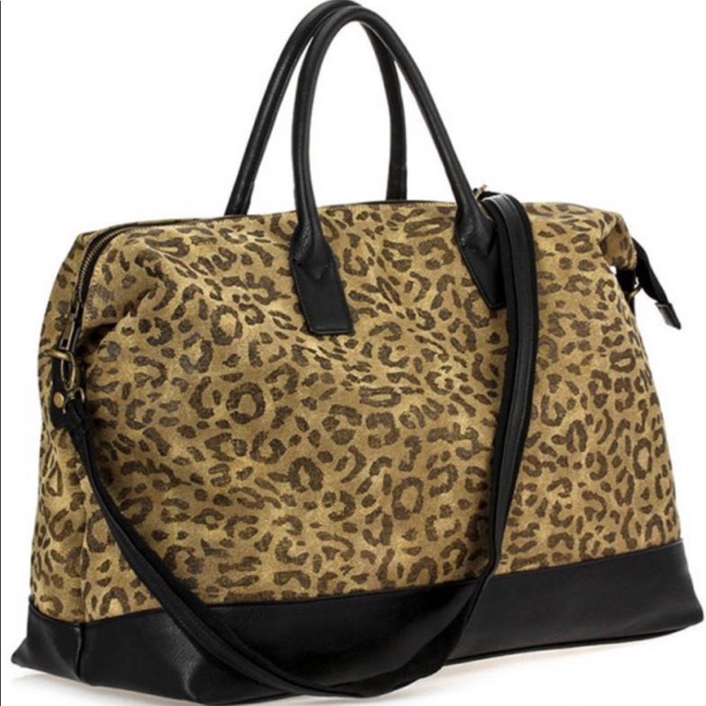 Large leopard print Weekender bag